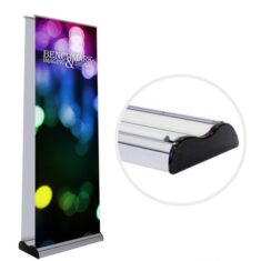 Double Sided Banner Stand with Telescoping Pole for Adjustable Height