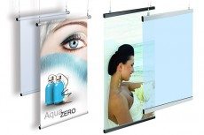 Hanging Graphics in White and Silver