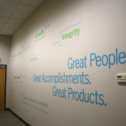 Wall graphics and stencils for rauland vinyl offices