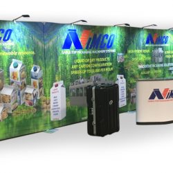 Nimco Trade Show Setup with Fabric Banners and Custom Counter