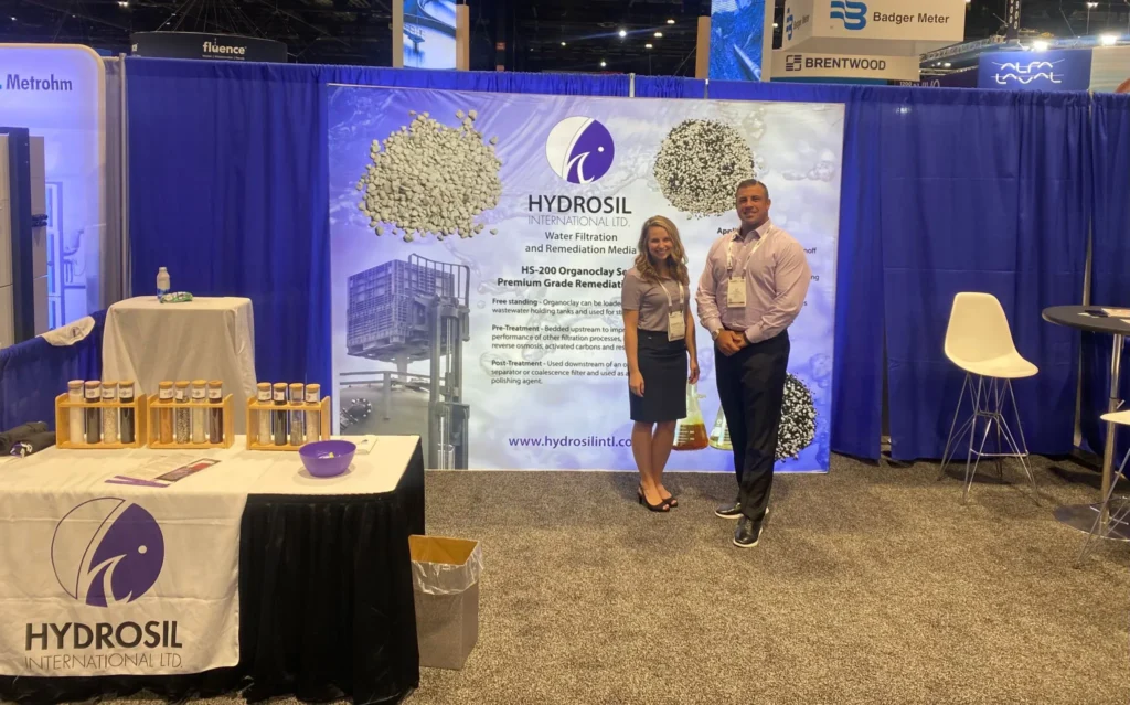 Benchmark team installing a fabric display at a trade show